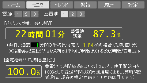 蓄電池情報表示